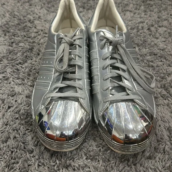 SUPERSTAR 80S 'METALLIC PACK - SILVER' pre-owned Men’s 8.5 - Picture 2 of 6